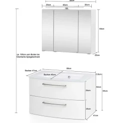 Best Waschtisch und Spiegelschrank Sastiza Badmöbel Sets