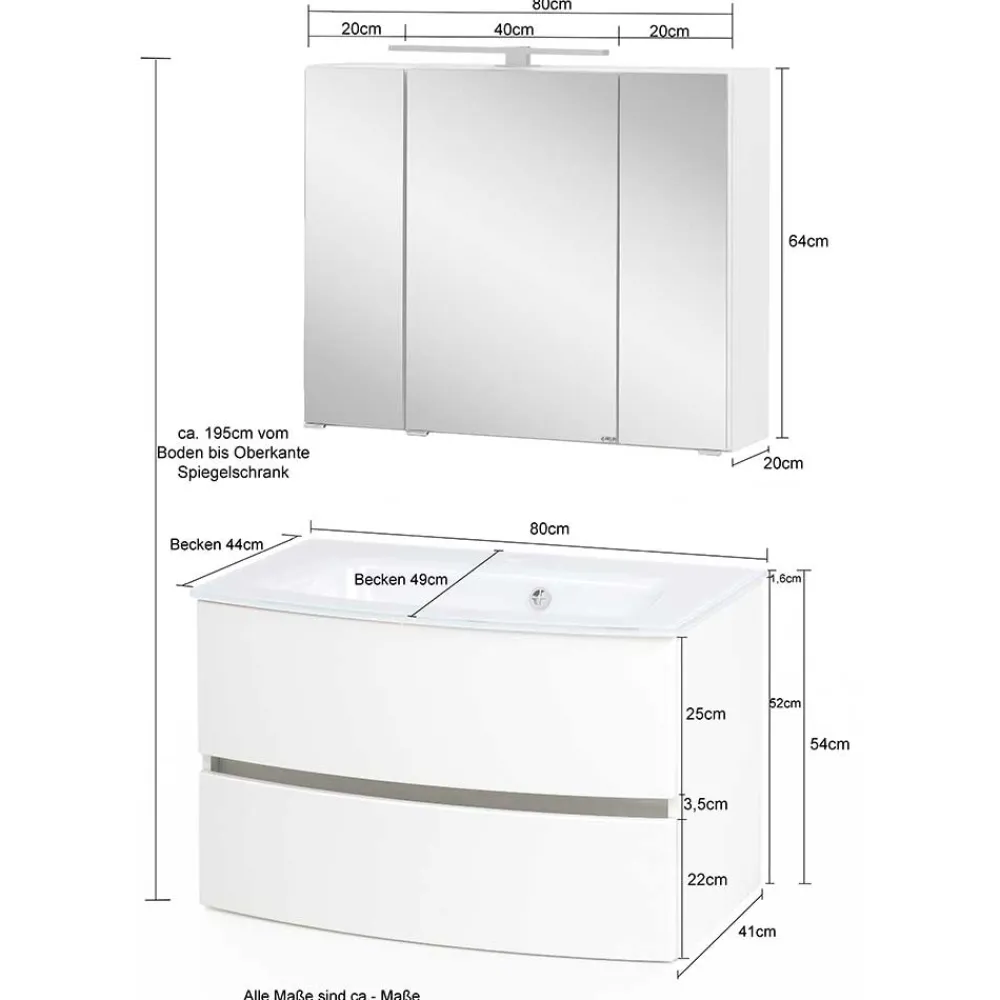 Waschtisch und Spiegelschrank Ruliand*Pharao24 Best