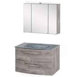 Discount Waschtisch und Spiegelschrank Isdrina Badmöbel Sets