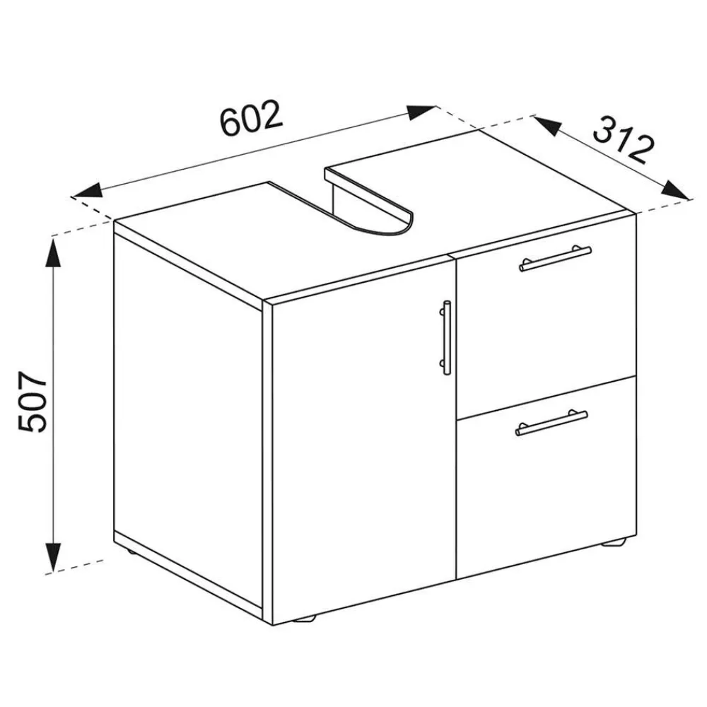 Waschtischunterbau zweifarbig Litora*Pharao24 Outlet