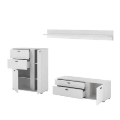 Discount Weiße Design Wohnwand Constantin Moderne Wohnwände|Wohnwand 250 Cm