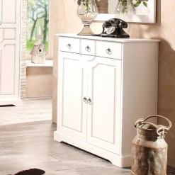 Weiße Dielen Kommode Xisin*Pharao24 New