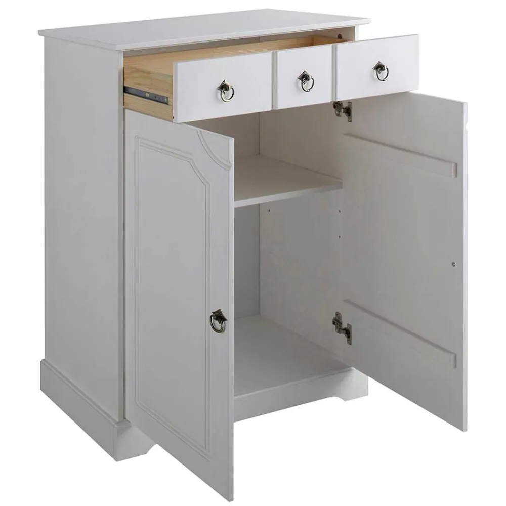 Weiße Dielen Kommode Xisin*Pharao24 New