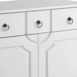 Weiße Dielen Kommode Xisin*Pharao24 New