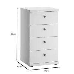 Outlet Weiße Hochkommode Tudana Hochkommoden