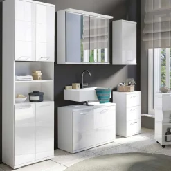 Weißer Badhochschrank Zirco Bad Hochschränke