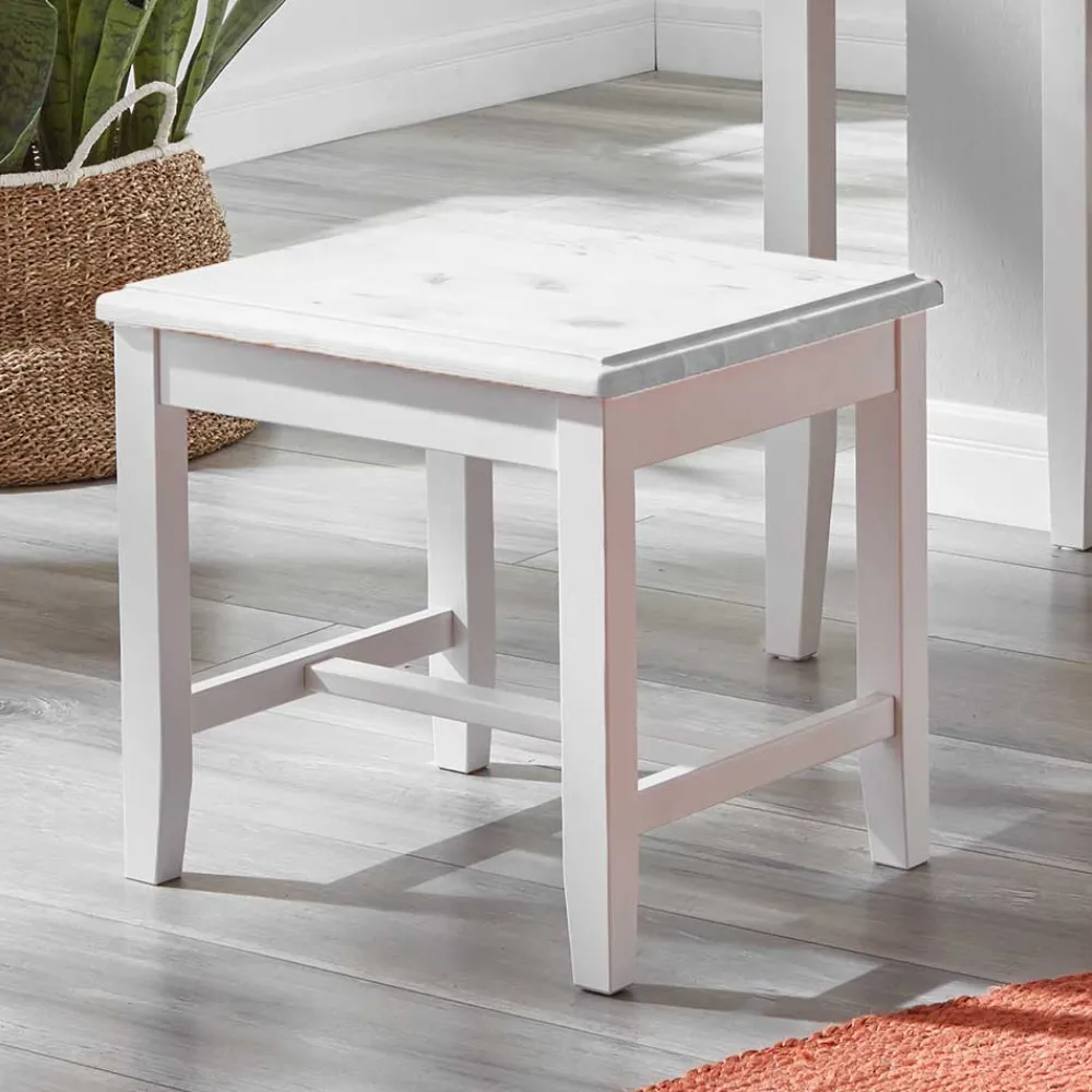 Discount Weißer Holzhocker Mures Hocker|Sitzhocker