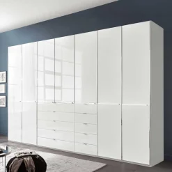 Outlet Weißer Kleiderschrank Bean Drehtürenschränke