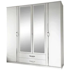 Weißer Schlafzimmerschrank Alkatar Drehtürenschränke|Jugendkleiderschrank