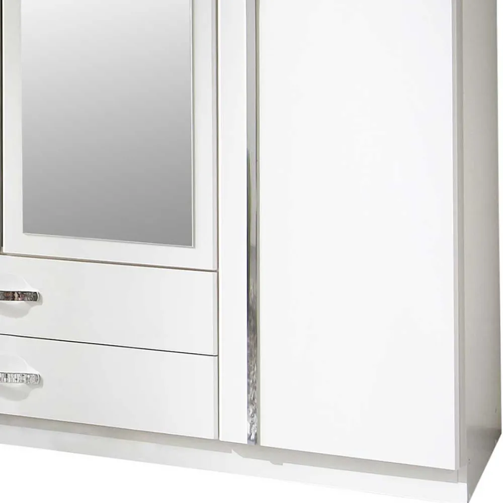 Weißer Schlafzimmerschrank Alkatar Drehtürenschränke|Jugendkleiderschrank