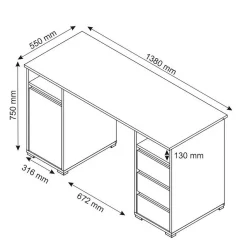 Weißer Schreibtisch Nagati*Pharao24 Hot