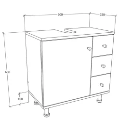Weißer Waschbeckenschrank Osmin*Pharao24 Discount