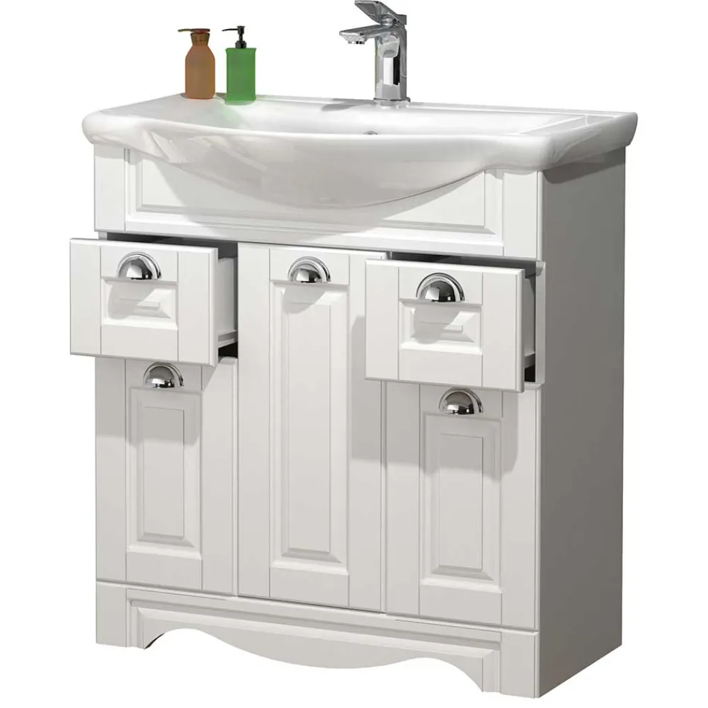 Weißer Waschbeckenschrank Exmadura*Pharao24 Hot