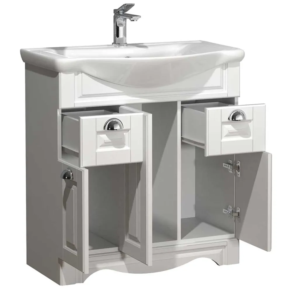 Weißer Waschbeckenschrank Exmadura*Pharao24 Hot