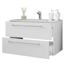 New Weißer Waschbeckenschrank Selami Waschbeckenunterschränke|Bad Unterschränke