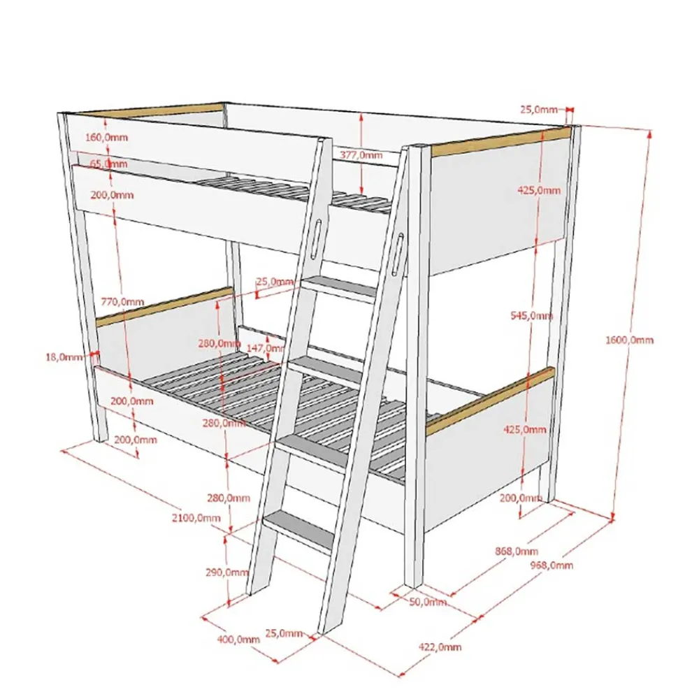 Clearance Weißes Etagenbett Vakuum Kinder Kinderbetten|Etagenbetten