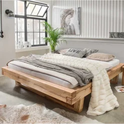 Wildeiche Balkenbett Cows*Pharao24 Hot