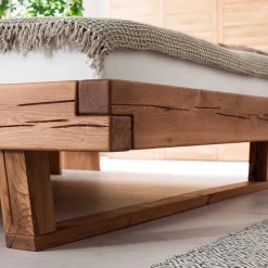 Wildeiche Balkenbett Cows*Pharao24 Hot