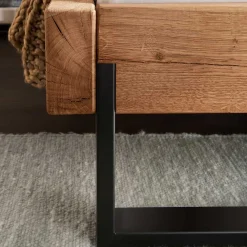 Wildeiche Balkenbett Useda Doppelbetten|Massivholzbetten