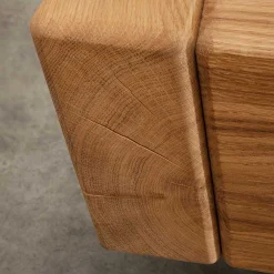 Wildeiche Balkenbett Useda Doppelbetten|Massivholzbetten