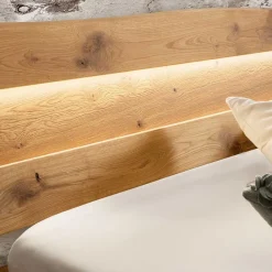 Wildeiche Balkenbett Useda Doppelbetten|Massivholzbetten