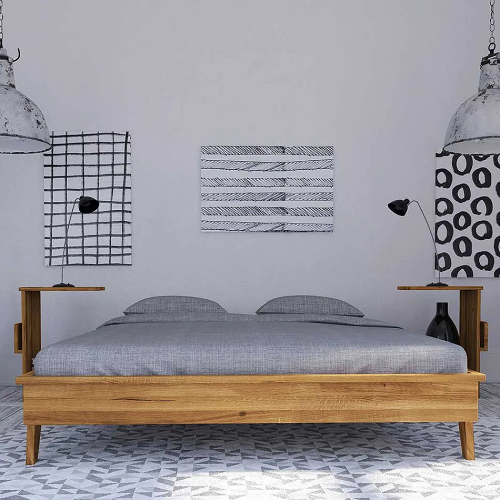 Sale Wildeiche Bett Carilla Doppelbetten|Massivholzbetten