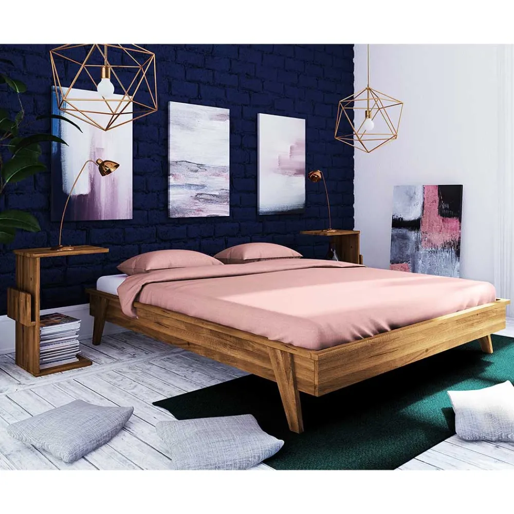Sale Wildeiche Bett Carilla Doppelbetten|Massivholzbetten