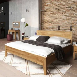 Outlet Wildeiche Bett Tyvoria Massivholzmöbel|Doppelbetten