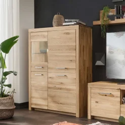 Wildeiche Highboard Divrina*Pharao24