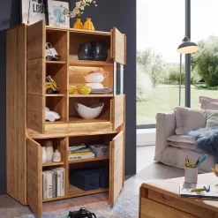 Wildeiche Highboard Eridia Esszimmerkommoden|Wohnzimmerkommoden