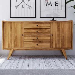 New Wildeiche Sideboard Carilla Massivholzmöbel|Küchenkommode