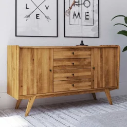 New Wildeiche Sideboard Carilla Massivholzmöbel|Küchenkommode