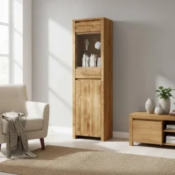 Wildeiche Vitrine Rameira*Pharao24 Clearance