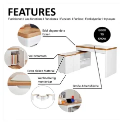 Winkelschreibtisch Hajelua*Pharao24 Hot