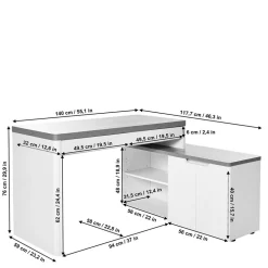 Winkelschreibtisch Hajelua*Pharao24 Hot