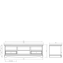 Wohnwand Massivholz Renero Wohnzimmerschrank|Wohnwand 350 Cm