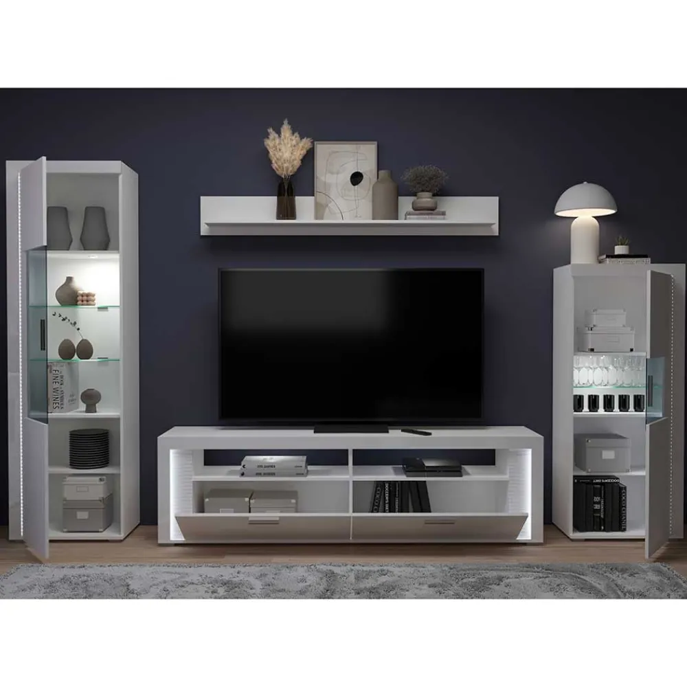 Wohnwand modern weiß Countrys*Pharao24 Outlet