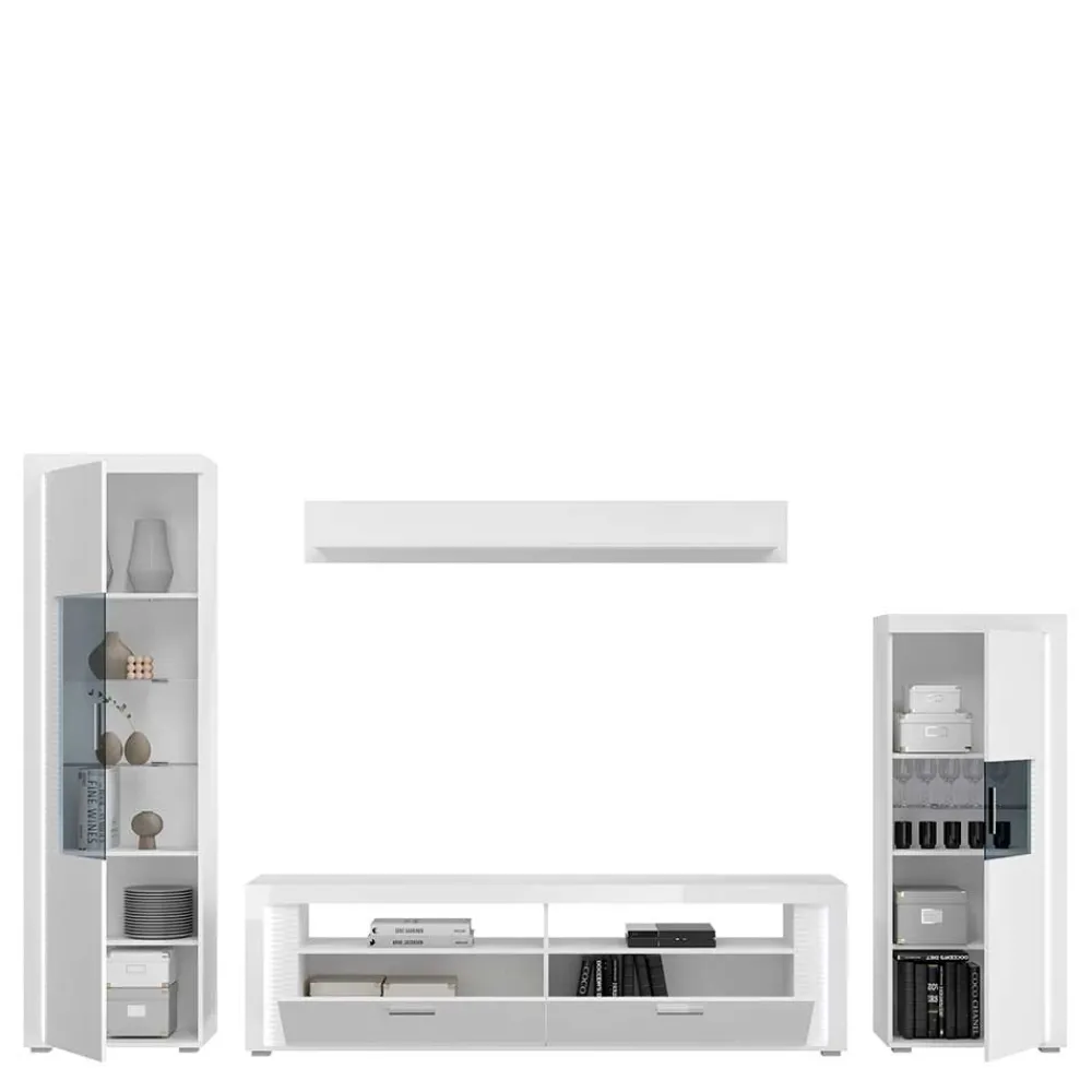 Wohnwand modern weiß Countrys*Pharao24 Outlet