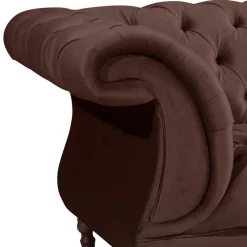 New Wohnzimmer Couch braun Rennia 2 Sitzer Sofa