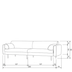 Wohnzimmer Couch Pardys 3 Sitzer Sofa