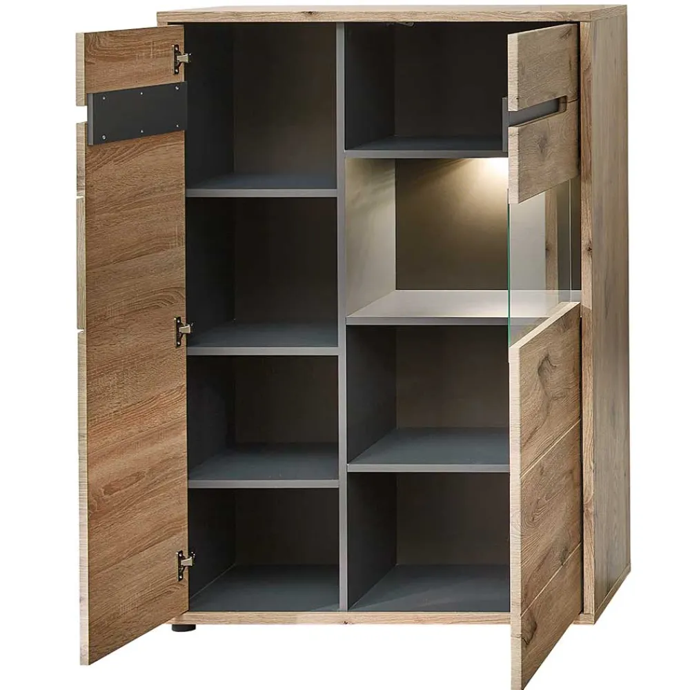 Hot Wohnzimmer Highboard Griffin Vitrinenschrank|Stauraumvitrinen