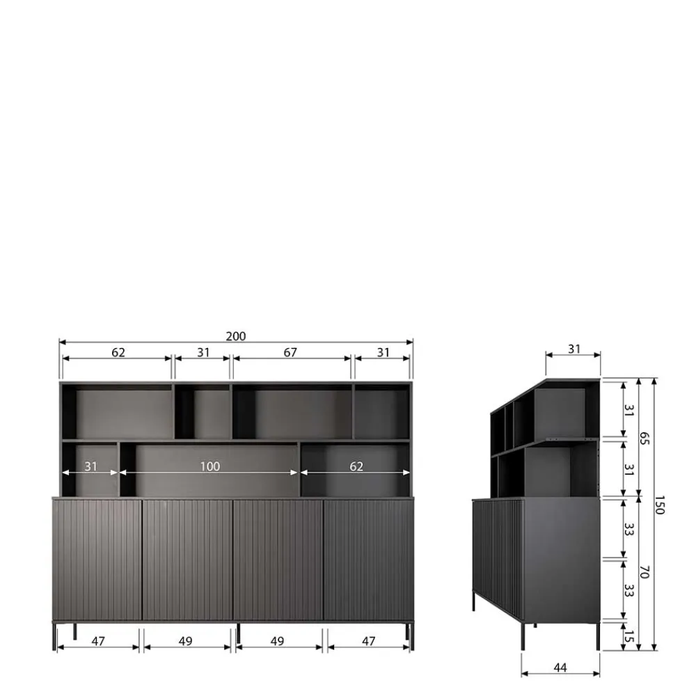 Wohnzimmer Regal Schrank Foliage*Pharao24 Clearance