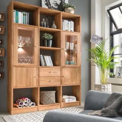 New Wohnzimmer Regalwand Dascalo Massivholzmöbel|Raumteiler