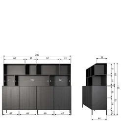 Hot Wohnzimmer Schrank Gulvrano Wohnzimmervitrinen|Massivholz Schränke