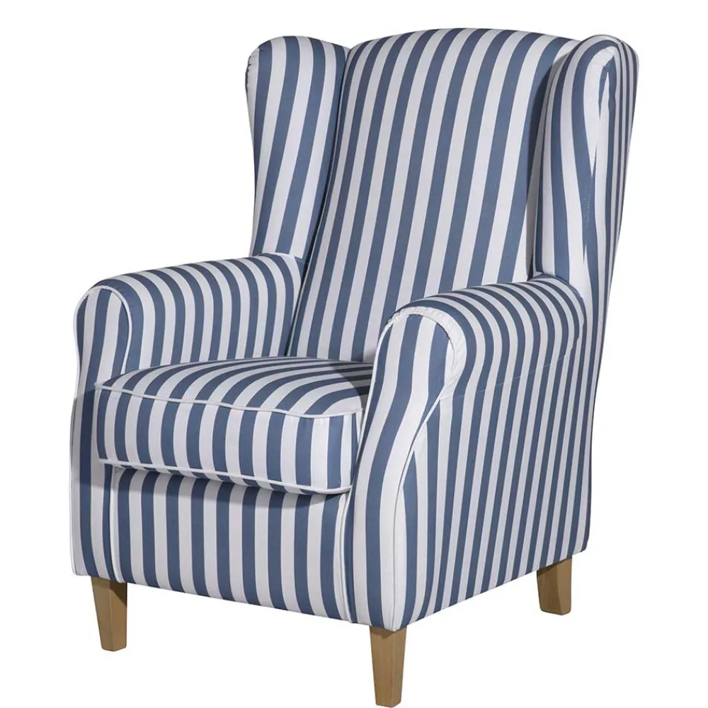 Clearance Wohnzimmer Sessel Streifen Taba Ohrensessel