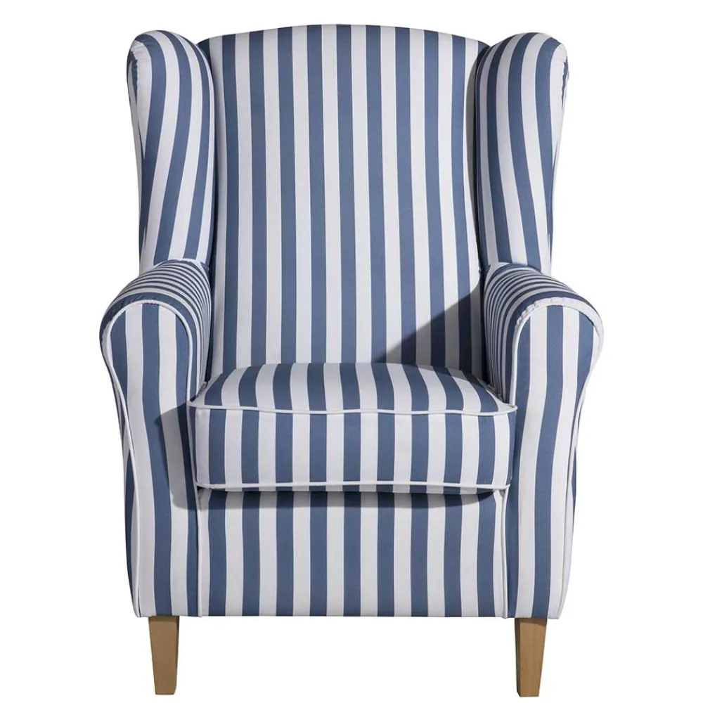 Clearance Wohnzimmer Sessel Streifen Taba Ohrensessel