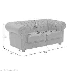 Clearance Wohnzimmer Sofa Mensema 2 Sitzer Sofa