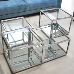 Outlet Wohnzimmer Tisch Satz Juareza Glastische