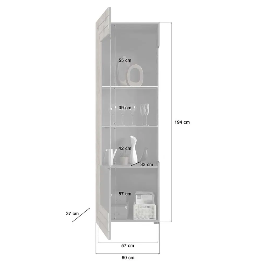 Clearance Wohnzimmer Vitrinenschrank Contreros Vitrinenschrank|Stauraumvitrinen