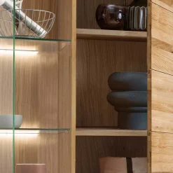 Wohnzimmer Vitrinenschrank Divrina Massivholzmöbel|Wohnzimmerschrank
